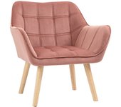 Sillón de relajación de tela aterciopelada, pies elevados, 68,5 x 61 x 72,5 cm, ideal para el salón