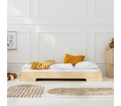 Cama al ras del suelo 90x190 con somier léna madera
