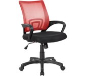 Silla de ruedas reticle, silla de trabajo de malla con reposabrazos, silla de oficina ergonómica, 59 x 54 x 90/100 cm, color negro y rojo