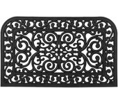 Relaxdays felpudo goma, 45 x 75 cm, antideslizante, resistente a intemperie, con arabescos, interior y exterior, negro