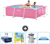 Paquete de piscina - intex - rectángulo - 220x150x60 cm + accesorios cb8
