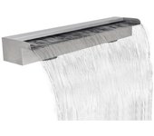 Vidaxl fuente cascada rectangular piscina acero inoxidable 90 cm