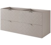 Mueble de baño, cashmere, 120 x 57 x 46 cm, tiradores plateados
