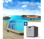 Piscina de madera miami 130 - 4,86 x 3,36 x 1,30 m + mini bomba de calor - potencia 3,5 kw