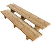 Escalera exterior madera a 37cm 2 peldaños p 29cm t 160cm