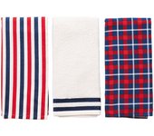 Set 3pzs paños de cocina 50x70cm 400gsm 100%algodón teñido el ganso