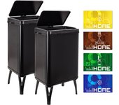 Cubo de basura 40l con imanes pack 2 contenedores negro