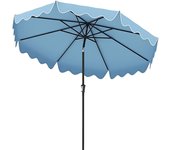 Sombrilla de jardín 280 cm, sombrilla terraza exterior inclinable de doble techo con manivela, 8 varillas, protección uv,base de sombrilla no incluida