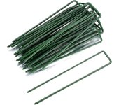 30 estacas de jardín en u: estacas verdes para césped artificial, control de malas hierbas y fijación de tiendas de campaña.