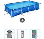 Paquete de piscina - bestway - rectángulo - 400x211x81 cm + accesorios cb65