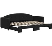 Sofá cama nido terciopelo negro 80x200 cm