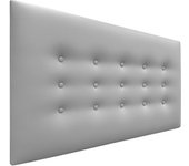 Dhome cabecero de polipiel con 3 hileras de botones cabezal tapizado cama lujo (gris claro, 105cm)