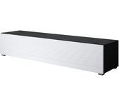 Mueble tv con patas 2 cm | mueble de televisión | mueble de salón | 1 puerta | 160x32x40cm | modelo luke h2 | negro y blanco brillo