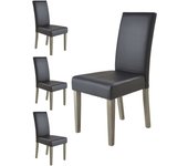 Pack sillas de comedor salón namur estilo industrial en color nero y gris oscuro 45x95x57 cm