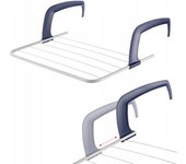 Kadax secadora de balcón, 52 x 36 x 1,5 cm, con 3 m de longitud, secadora, secadora de balcón, secadora, para barandilla de balcón, blanco