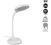 Lámpara de escritorio led con lupa 3x - regulable - cct - 8w