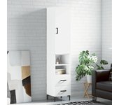 Aparador alto | aparador de comedor | armario de cocina madera contrachapada blanco 34,5x34x180 cm cfw15434