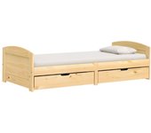 Sofá cama | cama para adultos con 2 cajones madera maciza pino irun 90x200cm cfw142276