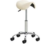 Taburete con ruedas reno crema