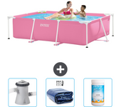 Paquete de piscina - intex - rectángulo - 220x150x60 cm + accesorios cb75