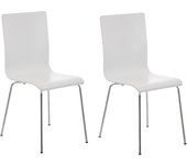 Conjunto de 2 sillas de cocina en madera blanca y metal cds10062