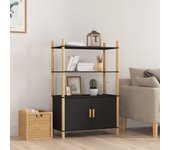 Aparador alto | aparador de comedor | armario de cocina madera contrachapada blanco 80x40x121 cm cfw77933