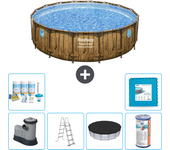 Paquete de piscina - bestway - alrededor - 488x488x122 cm + accesorios cb30