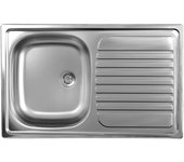 Fregadero de cocina encastrable de acero inoxidable con escurridor derecho 50x79 cm (n273dx35)