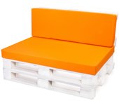 Conjunto de cojines para palets 120x80 asiento y respaldo 120x40cm/ cojines de jardin naranja/ para interior y exterior/ cojines planos