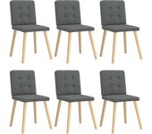 Pack 6 uds sillas de comedor | silla de cocina tela gris oscuro cfw81614
