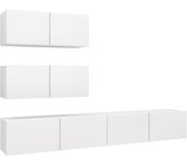 Conjunto mueble tv 4 piezas aglomerado blanco