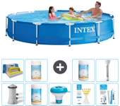 Paquete de piscina - intex - alrededor - 366x366x76 cm + accesorios
