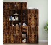 Mueble de almacenaje | armario estrecho madera ingeniería roble ahumado 30x42,5x225 cm cfw346967