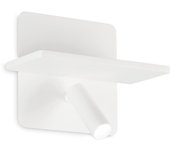 Ideal lux piano luz de lectura led de 2 luces blanca, interruptor incorporado, 3000 k, no regulable