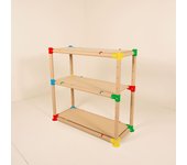 Estantería infantil decorativa de almacenaje ecorack de cartón estructural en kit de l100xp40xh97cm con 3 estantes reg. max de 50kg por estante