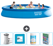 Paquete de piscina - intex - alrededor - 457x457x84 cm + accesorios cb114