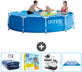 Paquete de piscina - intex - alrededor - 305x305x76 cm + accesorios cb66
