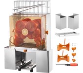 Succebuy exprimidor comercial automático 120w, acero inoxidable, prensa 20 naranjas/min, con caja de filtro extraíble
