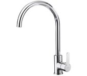 Ibergrif m14022 grifería cocina, grifo para fregadero monomando, cromo, plata