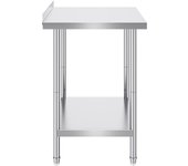 Succebuy mesa trabajo en acero inoxidable 24 x 30 x 36 pulgadas, mesa comercial preparación alimentos, mesa metal robusta con altura ajustable