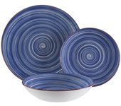 Vajilla versa artesia 18 piezas azul porcelana