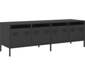 Mueble para tv | mueble de salón acero laminado en frío negro 135x39x43,5 cm cfw54339