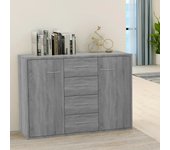 Aparador | aparador de comedor | armario de cocina de madera contrachapada gris sonoma 88x30x65 cm cfw72475