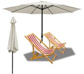 Sombrilla de jardín - sombrilla resistente a la intemperie - ø 350 cm - beige, sombrilla hawaiano, sombrilla de exterior