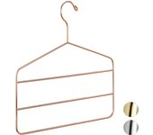 Relaxdays percha múltiple para pantalones, metal, bronce, 33 x 36,5 x 0,4 cm
