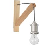 Mexlite - aplique de pared - dion - marrón - madera - e27 - 7787be