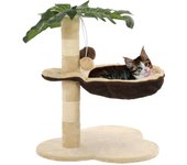 Rascador para gatos con rascador de sisal 50 cm beige y marrón