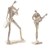 Figura decorativa dkd home decor dorado resina músico tradicional (21 x 13 x 42 cm) (2 unidades)