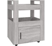 Carrito de cocina，estantería de cocina, carrito de servir madera contrachapada gris sonoma 60x45x80 cm cfw59218