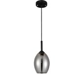 Lámpara colgante con tulipa de cristal color gris ahumado. bombilla e27 (disponible lámpara de 3 luces) ref.3330-1